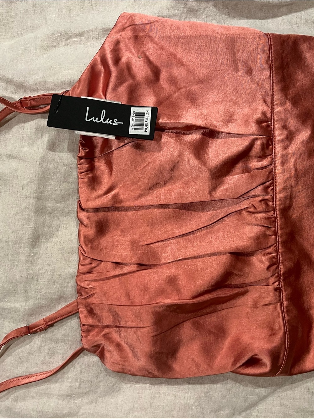 Lulu's Satin Rusty Coral Cowl Camisole